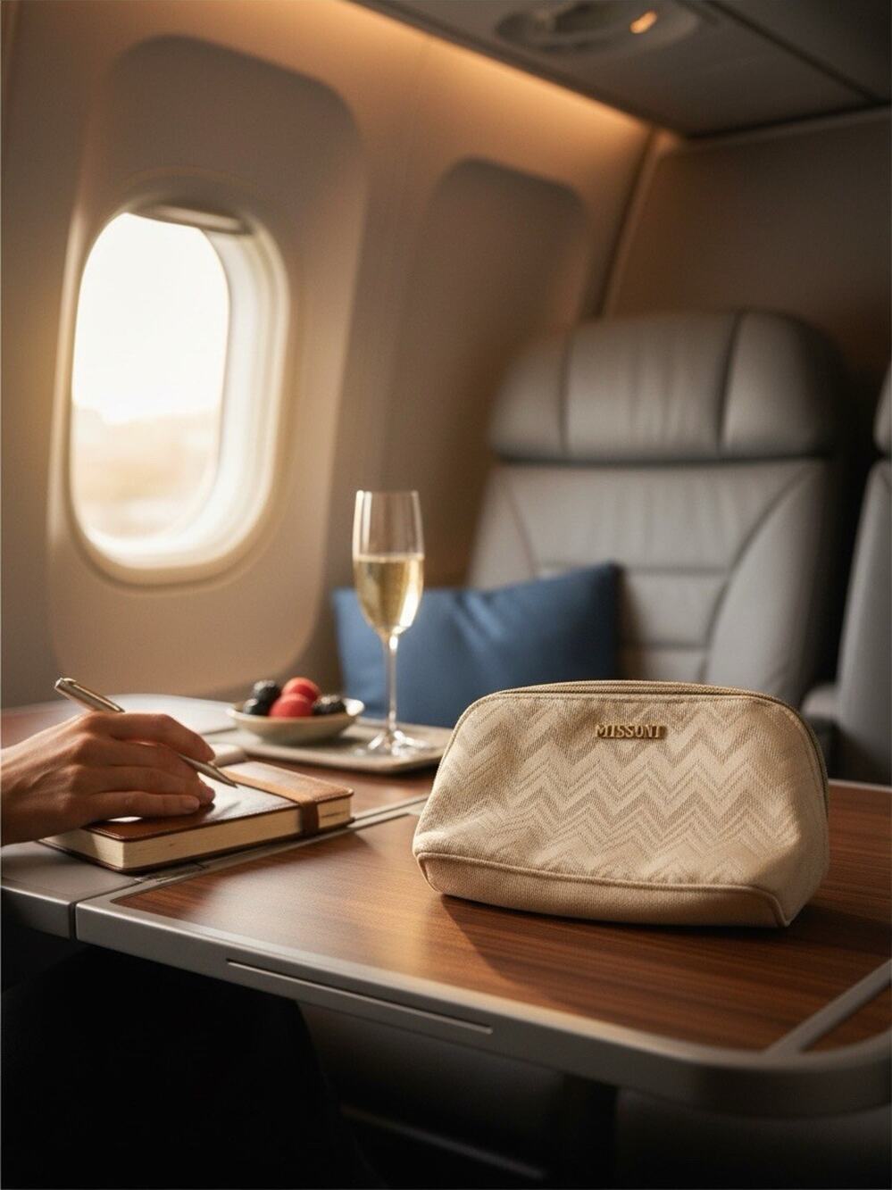 Missoni for Delta Air Lines Beige Business Class Amenity Kit Pouch